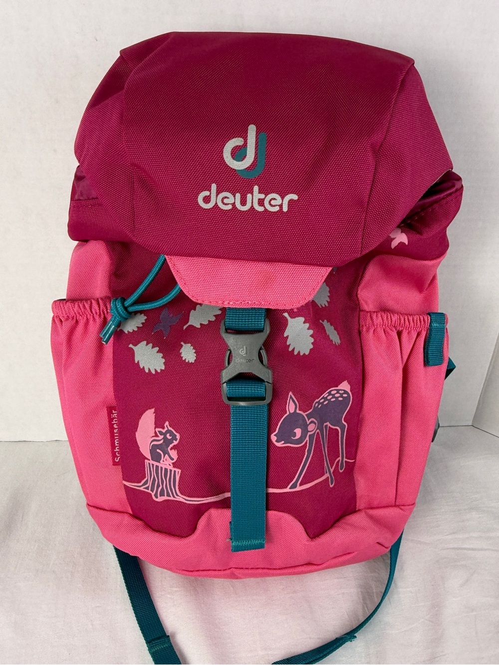 EUC Deuter 5L Girls Kids Pink BackPack Pico Woodland Design Schmusebar